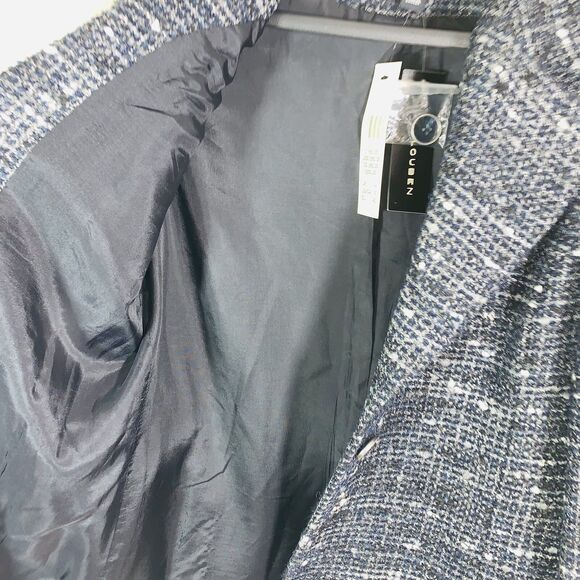 Louben Boucle Jacket Women's 10 NWT Tweed Blue Gray MSRP $285.00 Midnight - Picture 4 of 11